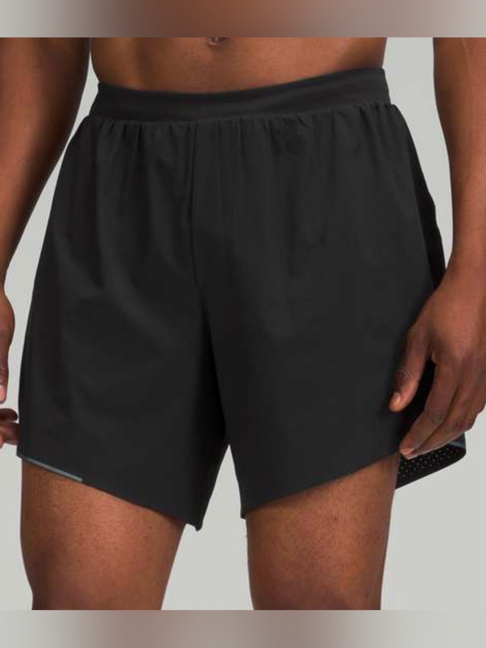 Lululemon Outpacer Short 6" Men Sz L Black Lined Inner Shorts
